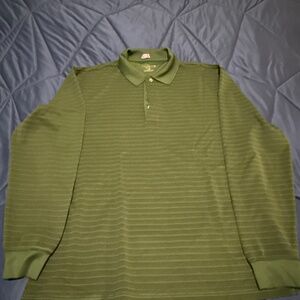 Olive green long sleeve collared shirt